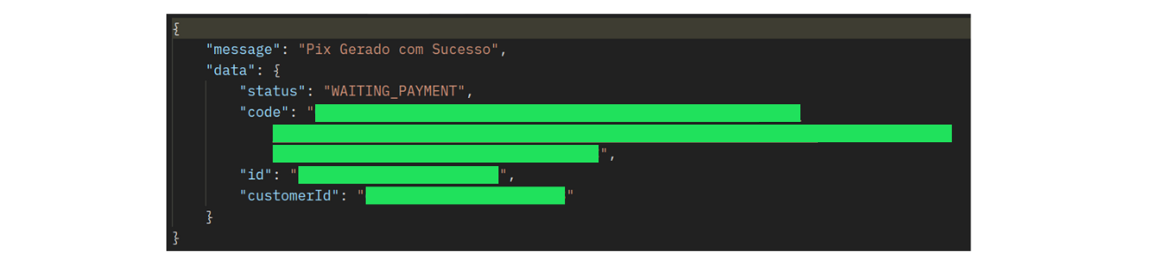 Resposta ao criar um depósito